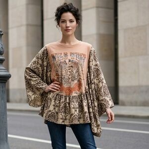 OOAK WOMENS WILD WEST MUSIC  FEST SWING TOP OSFA